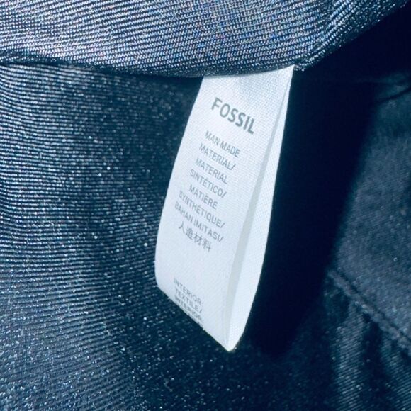 Fossil Teal Pink Floral Print Shoulder Bag Tote Purse - Picture 7 of 8